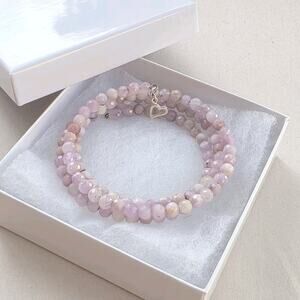 Jay King DTR Kunzite Beaded Wrap Bracelet Lilac 925 Silver 7.5" New